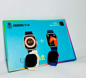 Ultra2 Dual Smart Watch With 7 Straps and Two Dials