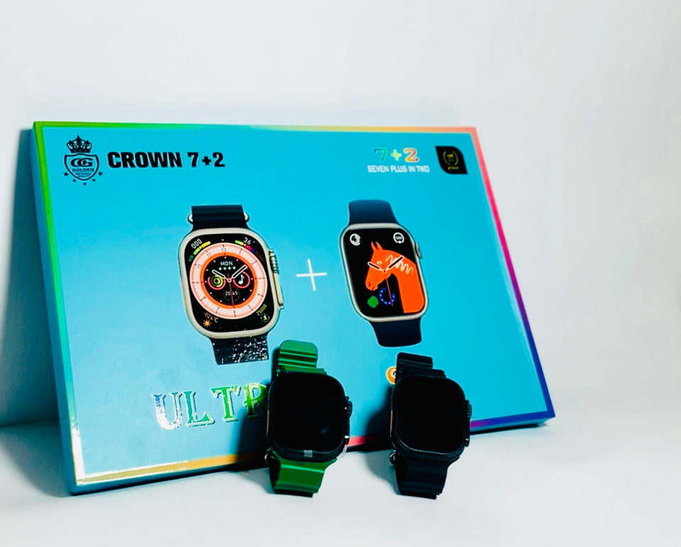 Ultra2 Dual Smart Watch With 7 Straps and Two Dials