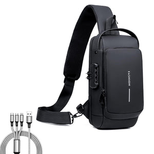 Crossbody Tech Sling Bag With USB Charging Port