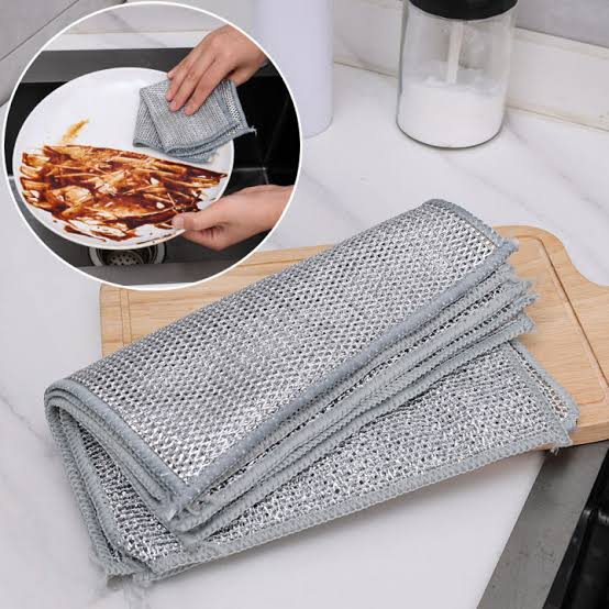 Dish washing Cleaning cloth | Wire Dish washing Rugs for Wet and Dry, Metal Wire Dish Towels for Kitchen, Dishes - 1 PCs